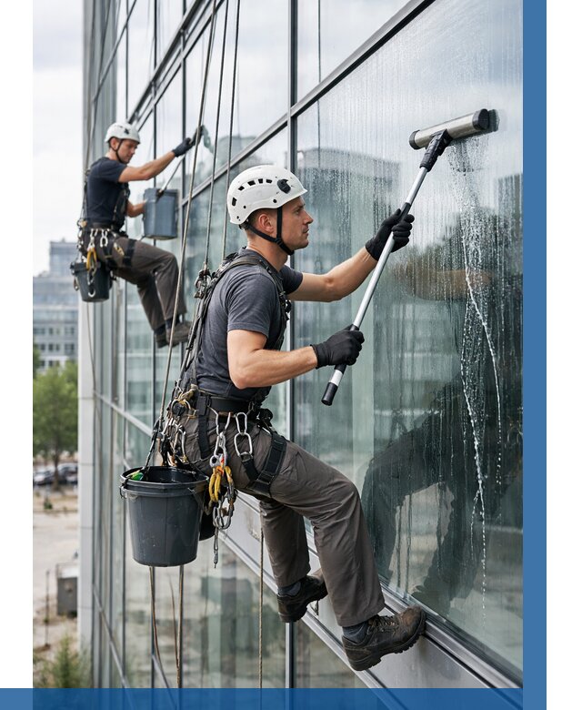 Мойка витражей альпинистами в Касимах от 761 р. под ключ|ВЫСОТНИК-Ксм