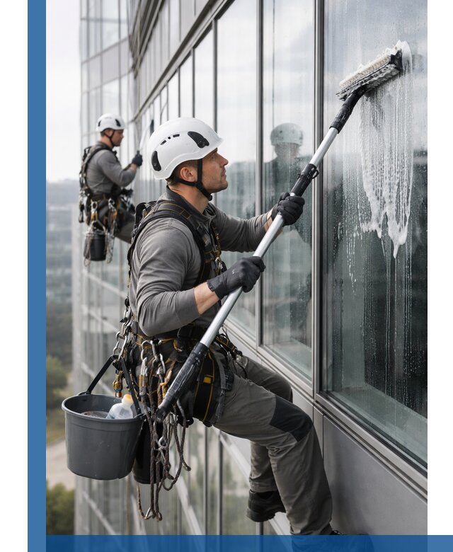 Высотная мойка сплошного остекления с выездом в Касимах