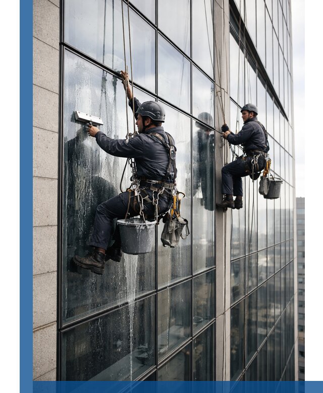 Профессиональная мойка стеклянных фасадов зданий в Касимах