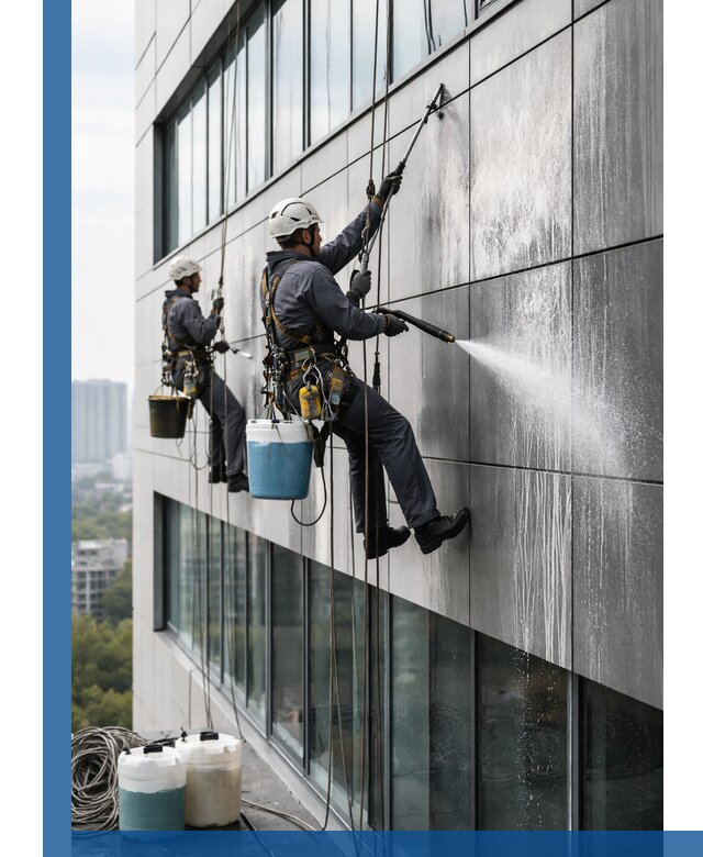 Профессиональная мойка вентилируемых фасадов в Касимах