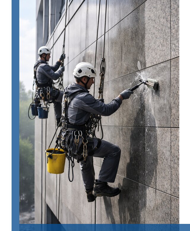 Профессиональная мойка фасада из керамогранита в Касимах