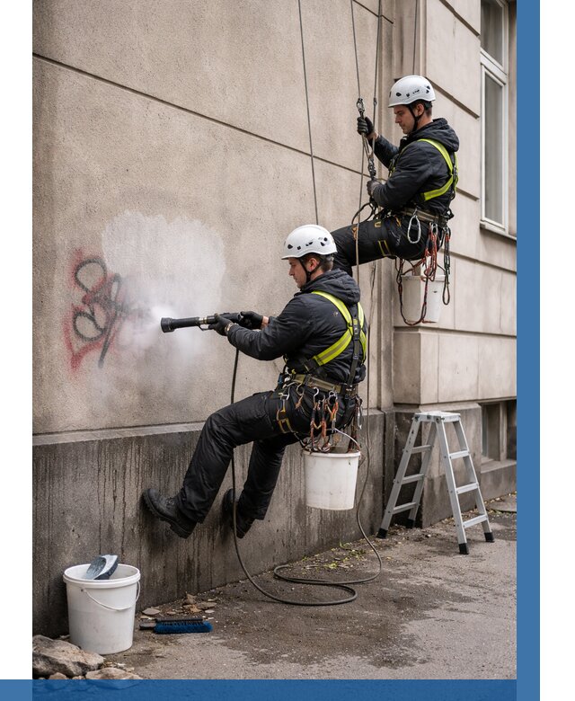 Удаление граффити с фасада в Касимах от 4893 р. | ВЫСОТНИК-Ксм