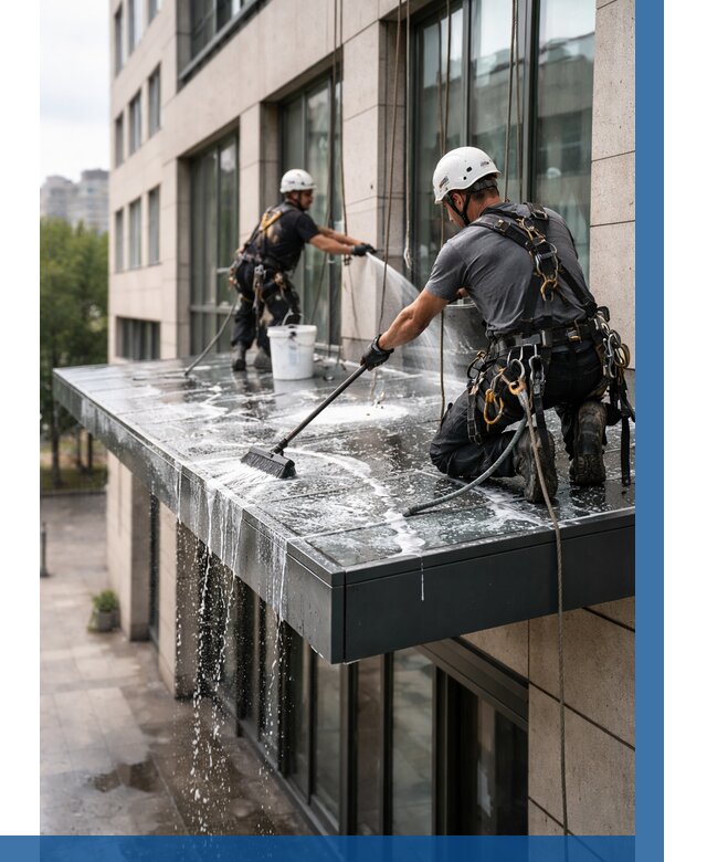 Мойка козырьков и навесов в Касимах от 3806 р. | ВЫСОТНИК-Ксм