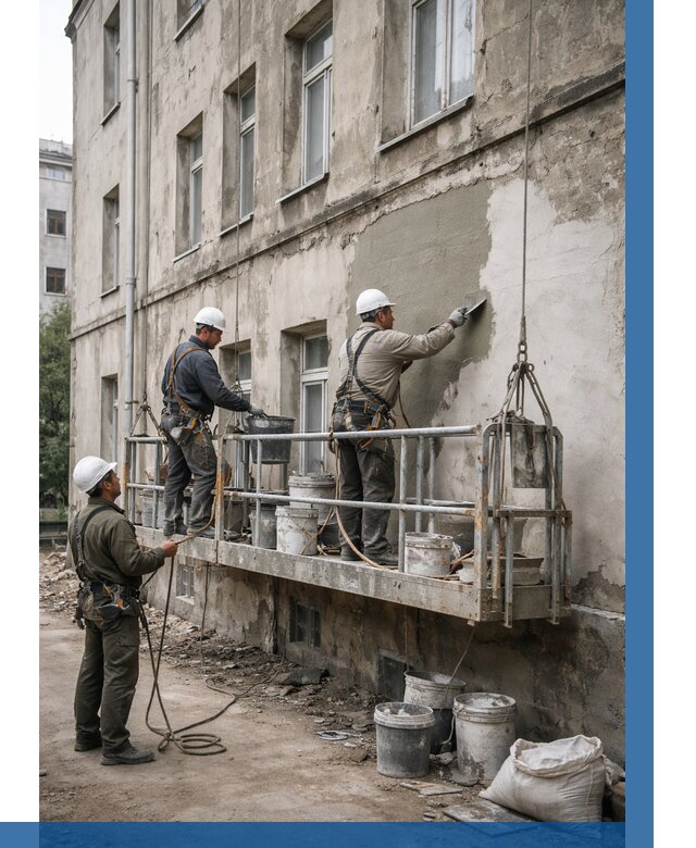 Капитальный ремонт фасада в Касимах от 4567 р. | ВЫСОТНИК-Ксм