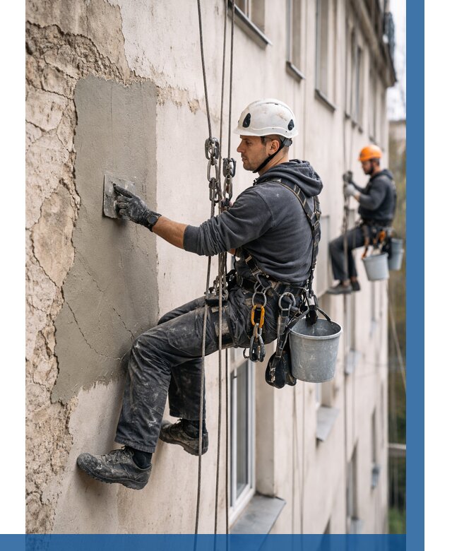 Восстановление штукатурки фасада в Касимах от 1305 р. | ВЫСОТНИК-Ксм