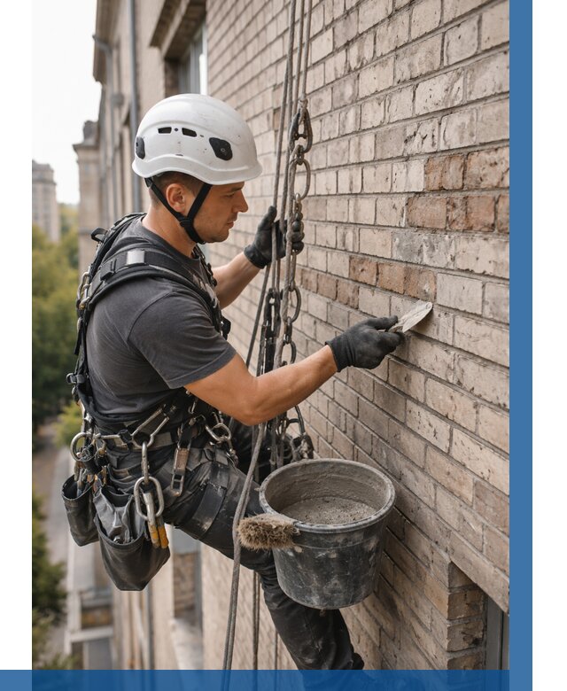 Ремонт кирпичной кладки фасада в Касимах от 1957 р. | ВЫСОТНИК-Ксм