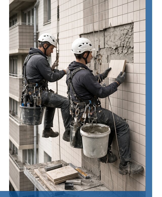 Ремонт облицовки фасада плиткой в Касимах от 1957 р. | ВЫСОТНИК-Ксм