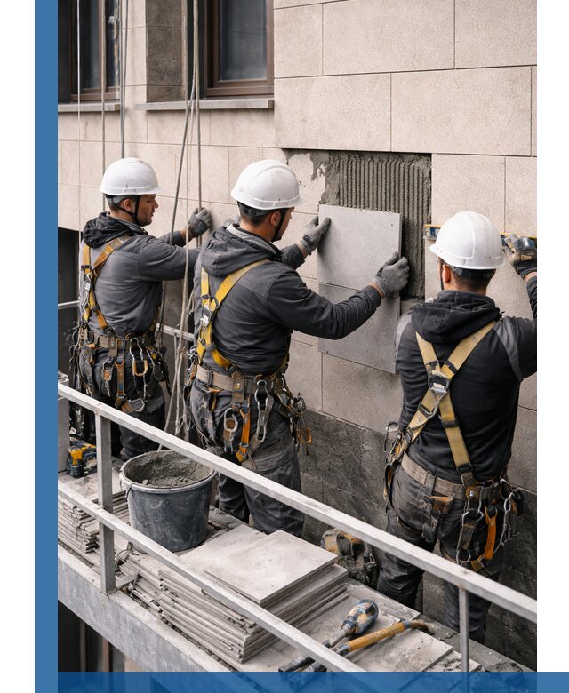 Ремонт облицовки фасада плиткой в Касимах с гарантией