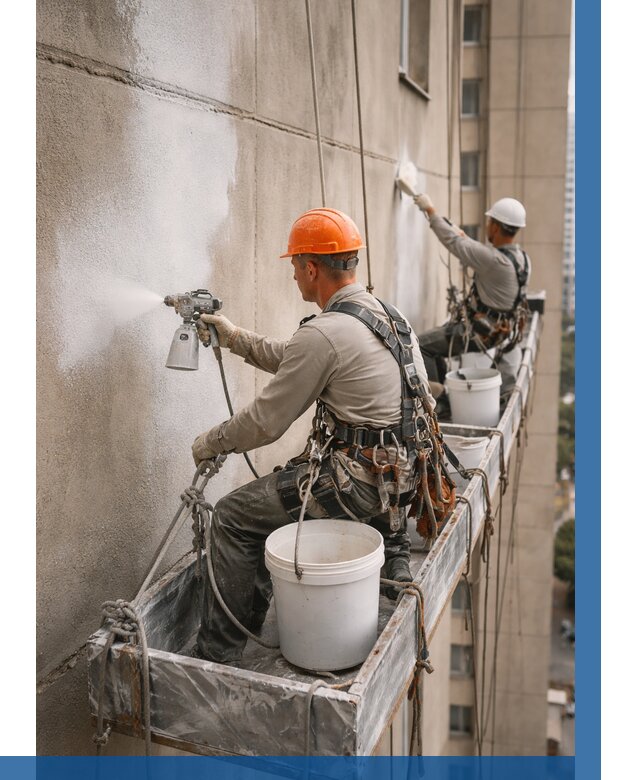 Грунтовка фасада на высоте в Касимах от 130 р. | ВЫСОТНИК-Ксм