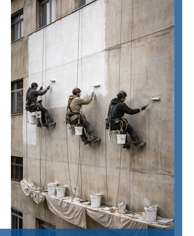 Покраска бетонного фасада в Касимах от 381 р за м2 | ВЫСОТНИК-Ксм