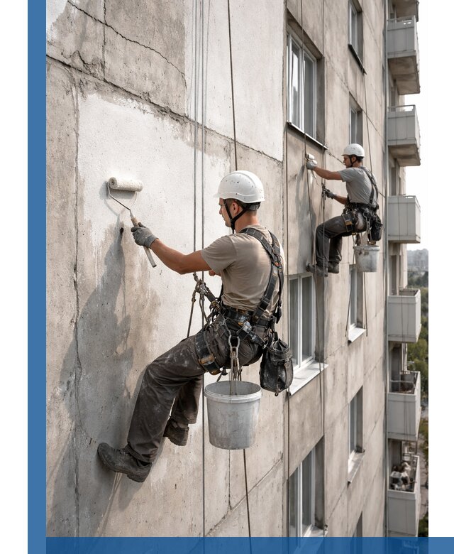 Покраска бетонного фасада в Касимах для жилых и промышленных объектов