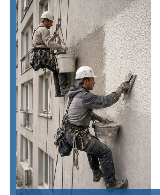 Нанесение декоративной штукатурки короед на фасад в Касимах