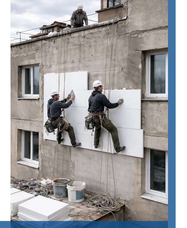 Утепление фасада пенополистиролом в Касимах от 1957 р. | ВЫСОТНИК-Ксм