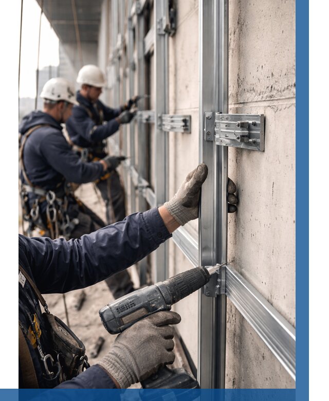 Монтаж подсистемы вентфасада в Касимах от 924 р. | ВЫСОТНИК-Ксм