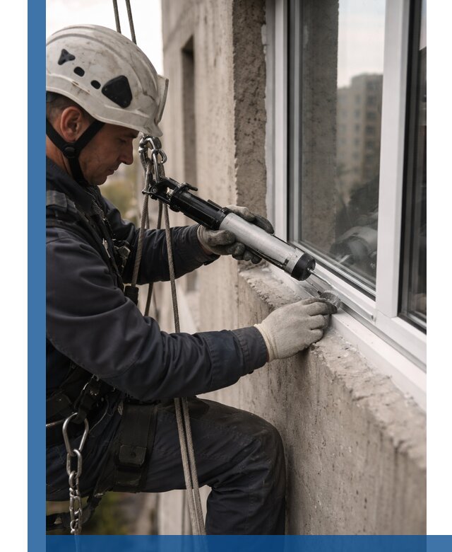 Герметизация оконных швов снаружи в Касимах профессионально