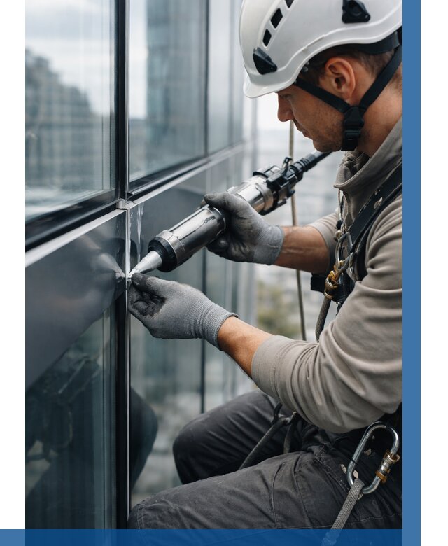 Герметизация стыков витража в Касимах от 1305 р. | ВЫСОТНИК-Ксм