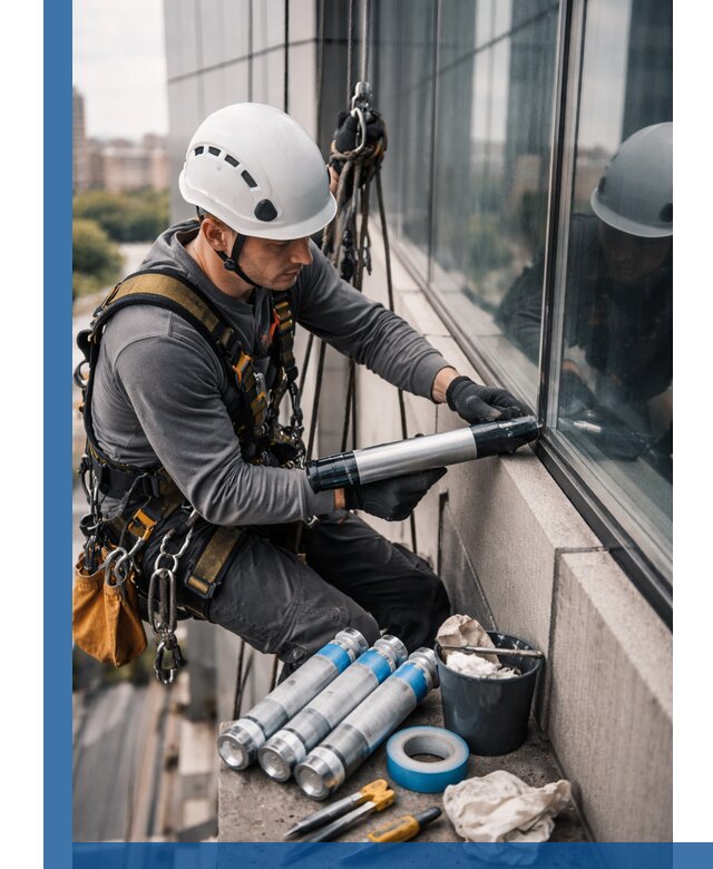 Герметизация стыков витража в Касимах для герметичных фасадов