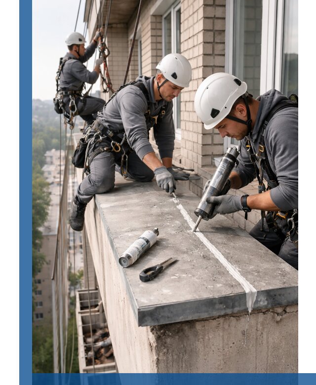 Герметизация балконного козырька в Касимах профессионально