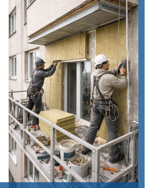 Утепление балкона снаружи в Касимах от 1740 р. под ключ ВЫСОТНИК-Ксм