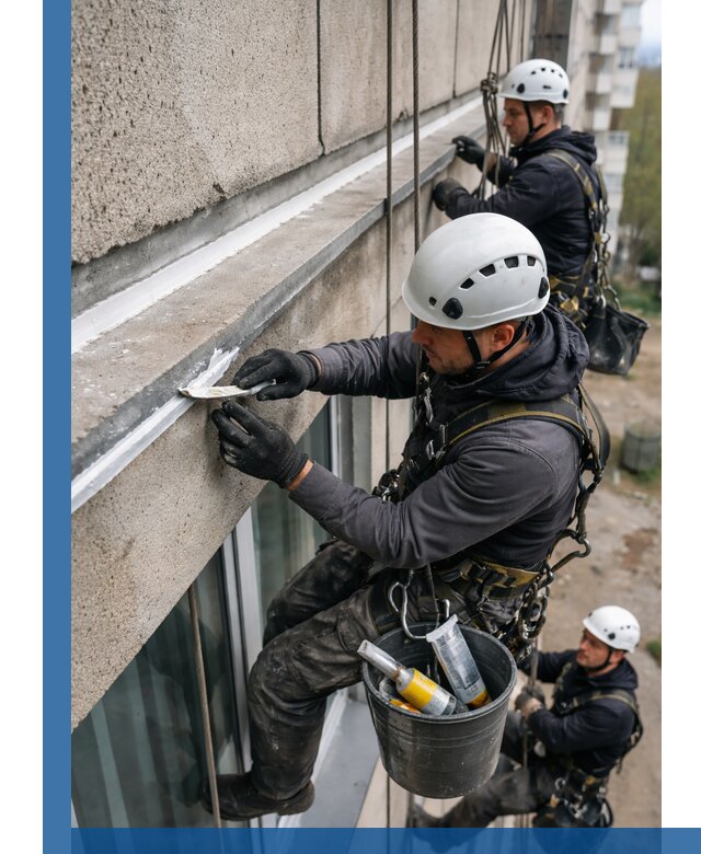 Герметизация примыкания балкона в Касимах под ключ с гарантией