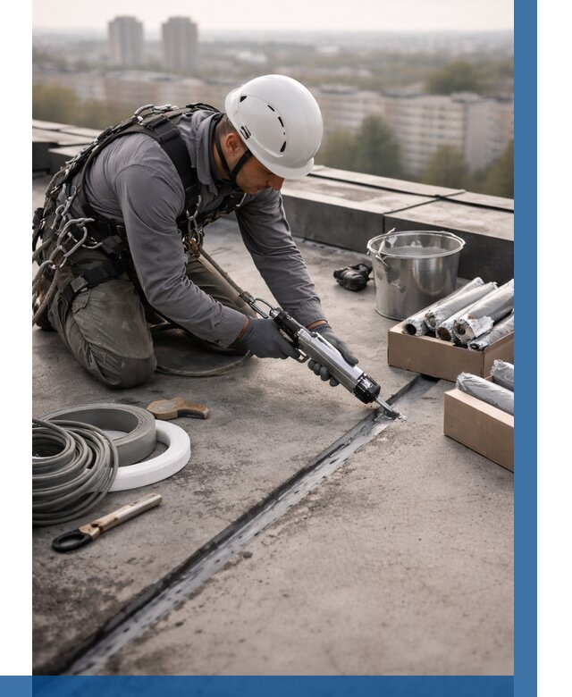 Герметизация швов кровли в Касимах от 489 р./м2 | ВЫСОТНИК-Ксм