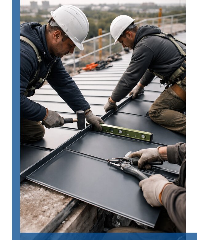 Монтаж фальцевой кровли в Касимах для промышленных зданий