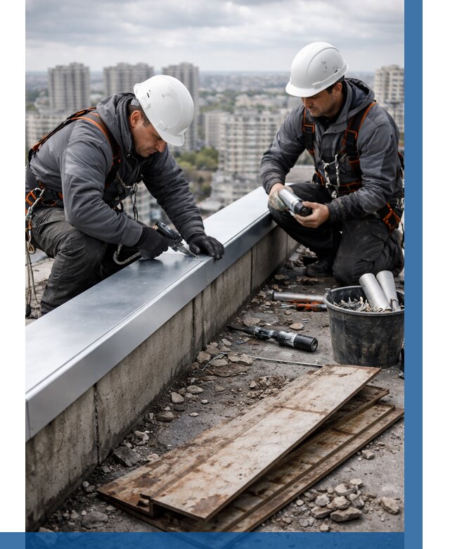 Замена парапетных крышек под ключ в Касимах от 1305 р. | ВЫСОТНИК-Ксм