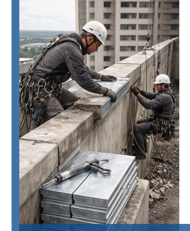 Замена парапетных крышек и установка новых в Касимах