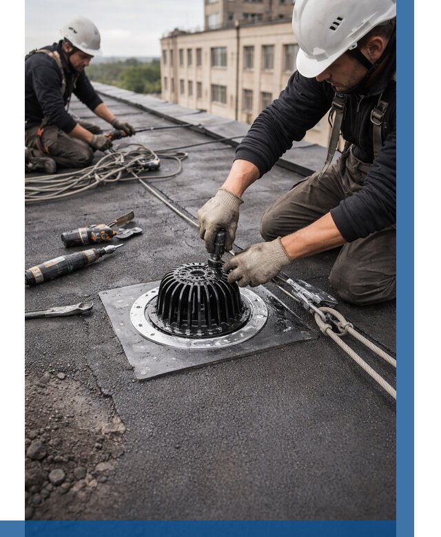 Установка водосточных воронок в Касимах цена от 3806 р. | ВЫСОТНИК-Ксм