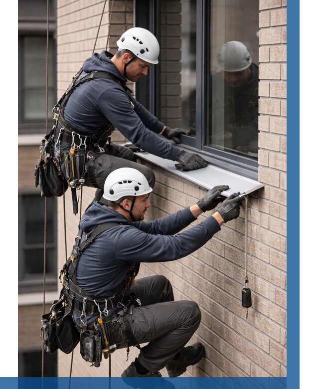 Монтаж оконных отливов под ключ в Касимах от 3806 р. | ВЫСОТНИК-Ксм