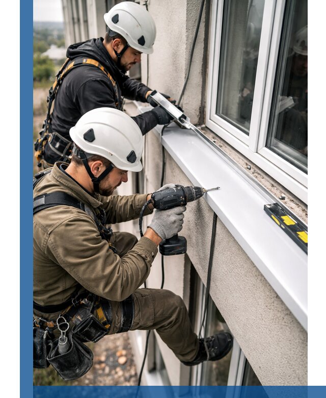 Профессиональный монтаж оконных отливов и отведения воды в Касимах