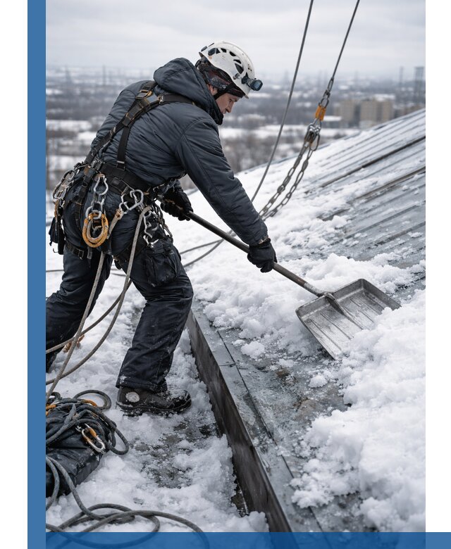 Профессиональная очистка кровли от снега и наледи в Касимах