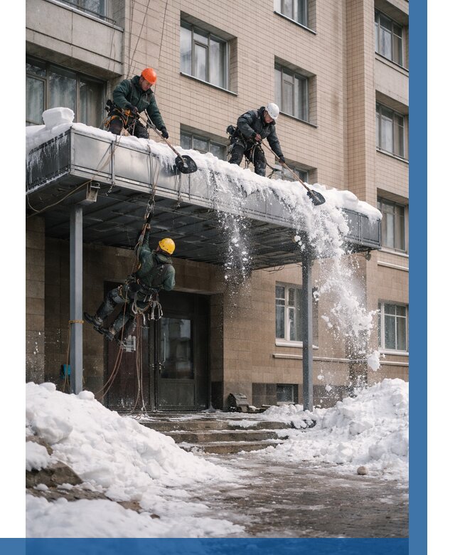 Очистка козырьков от снега в Касимах от 3806 р. | ВЫСОТНИК-Ксм