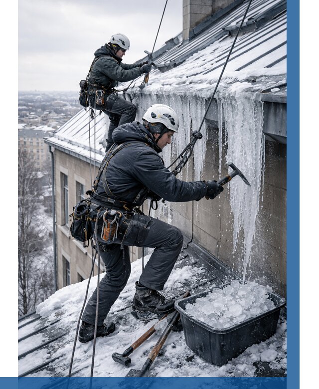 Удаление наледи с кровли в Касимах от 5981 р. | ВЫСОТНИК-Ксм