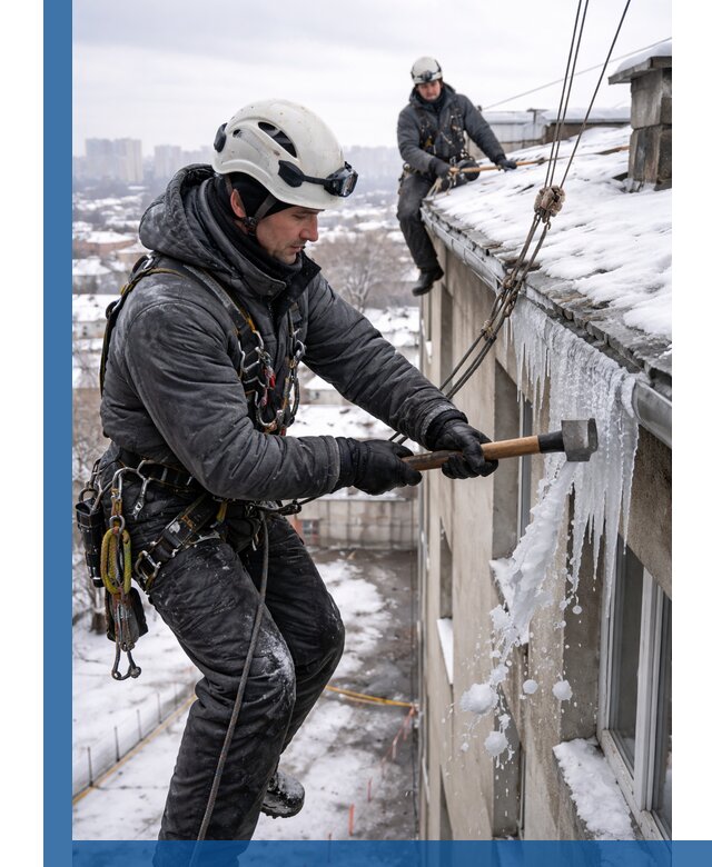 Сбивание и удаление сосулек с крыши в Касимах безопасно