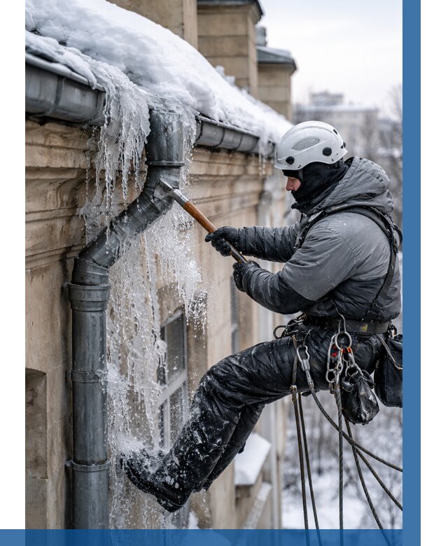 Очистка водостоков от льда в Касимах от 3806 р. | ВЫСОТНИК-Ксм