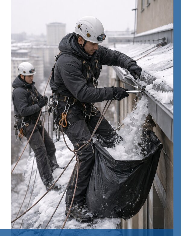 Аварийная очистка крыши в Касимах под ключ от 326 р. | ВЫСОТНИК-Ксм