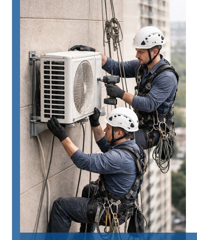 Монтаж внешнего блока кондиционера в Касимах установка и крепление