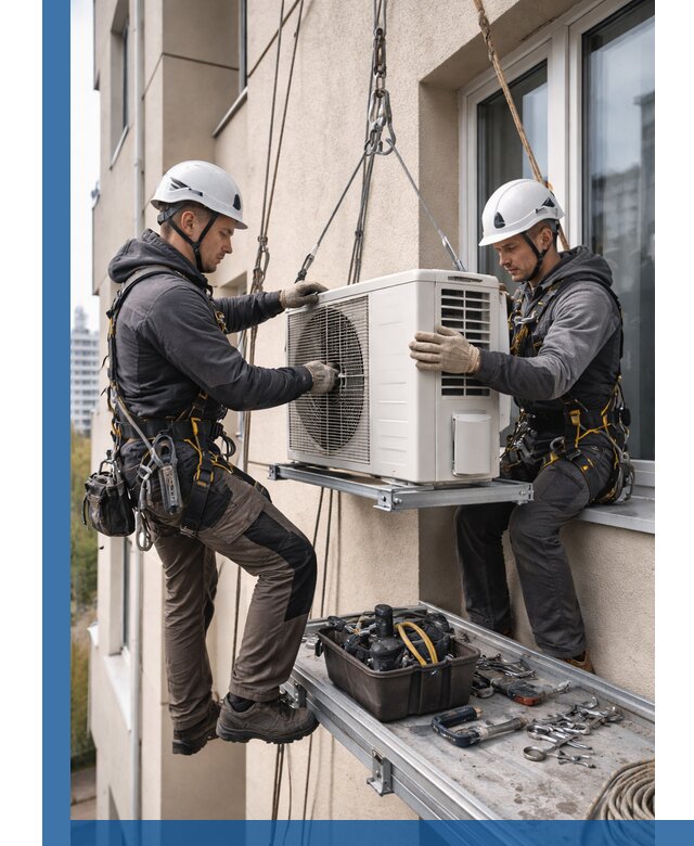 Перенос внешнего блока кондиционера в Касимах с монтажом и крепежом