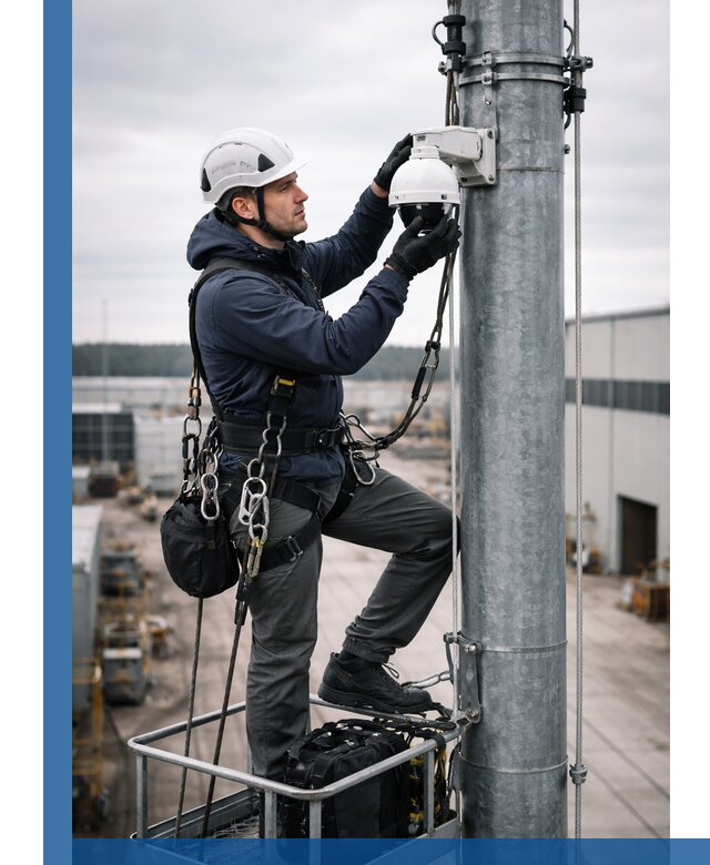 Профессиональная установка видеокамер на мачте в Касимах