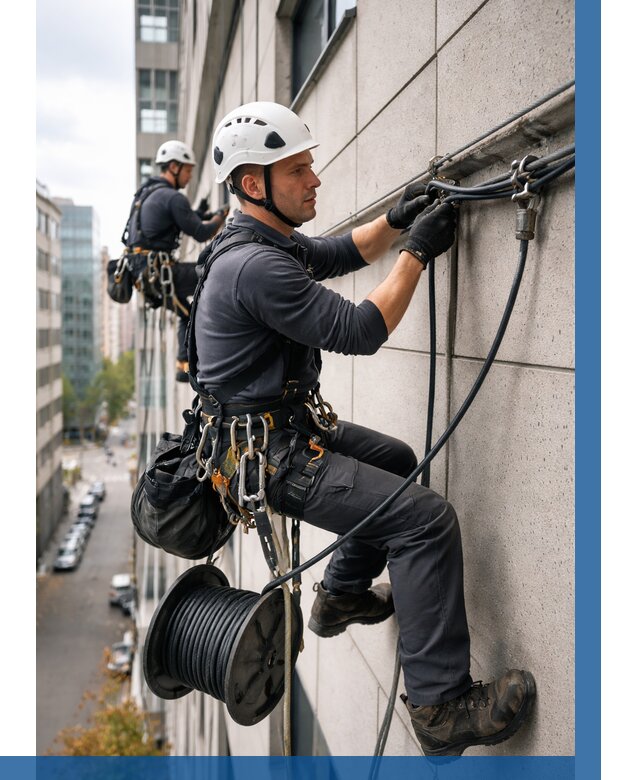 Прокладка кабеля по фасаду в Касимах от 381 р. | ВЫСОТНИК-Ксм