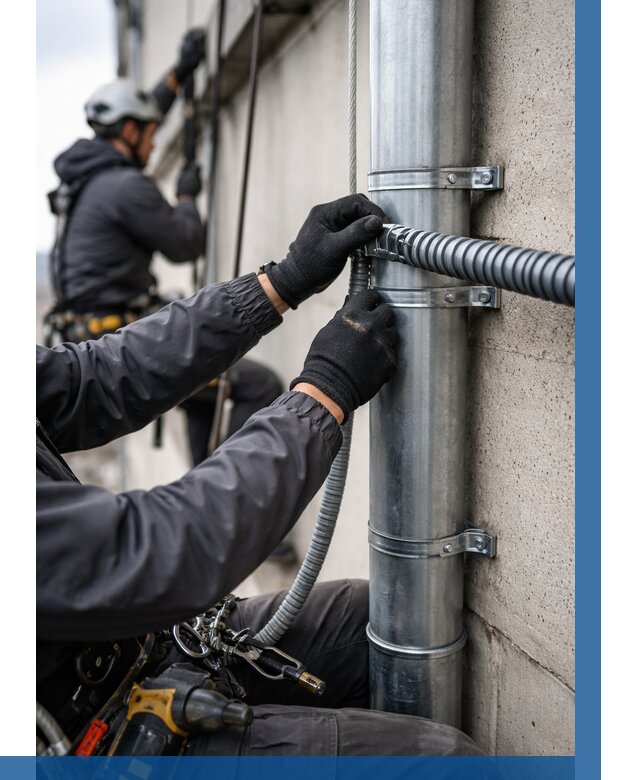 Монтаж гофры для кабеля в Касимах от 326 р. | ВЫСОТНИК-Ксм