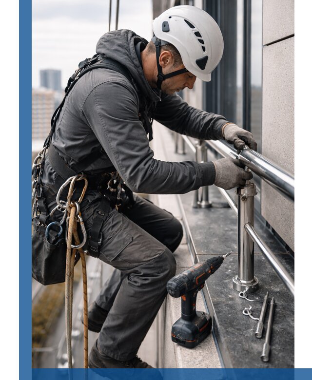 Монтаж ограждений на высоте в Касимах для зданий и конструкций