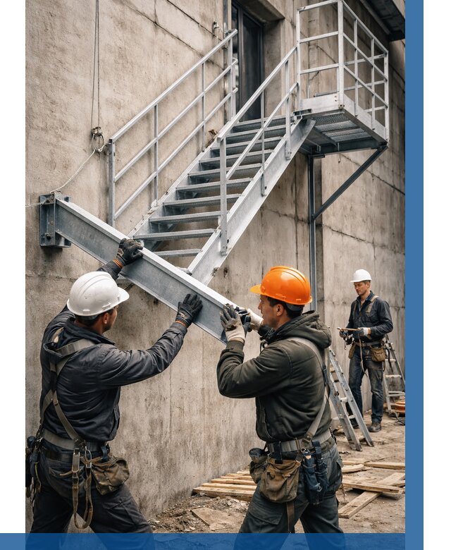 Монтаж металлических лестниц в Касимах от 16311 р. | ВЫСОТНИК-Ксм