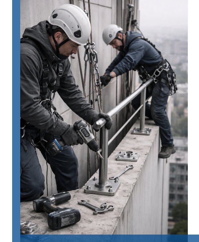 Монтаж перил на высоте в Касимах для жилых и промобъектов