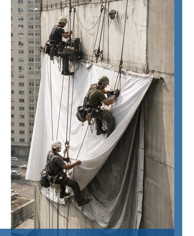 Замена баннерного полотна в Касимах от 7068 р. | ВЫСОТНИК-Ксм—заказать