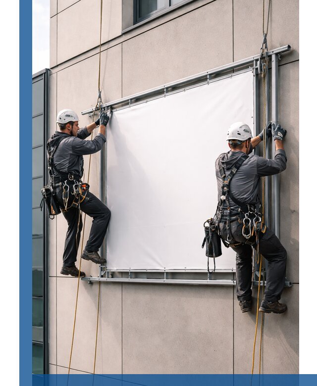 Монтаж наружной рекламной вывески в Касимах под ключ