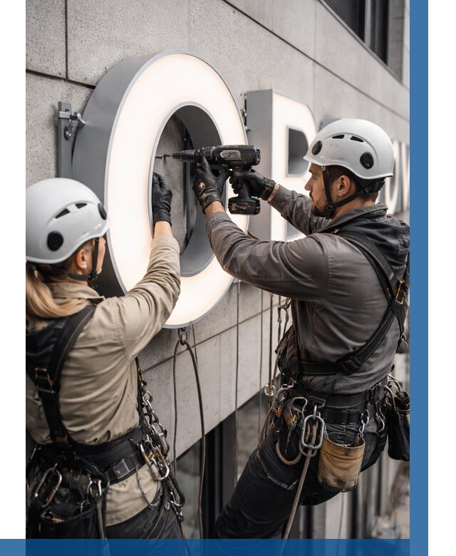 Монтаж световых букв в Касимах от 3262 р. под ключ ВЫСОТНИК-Ксм