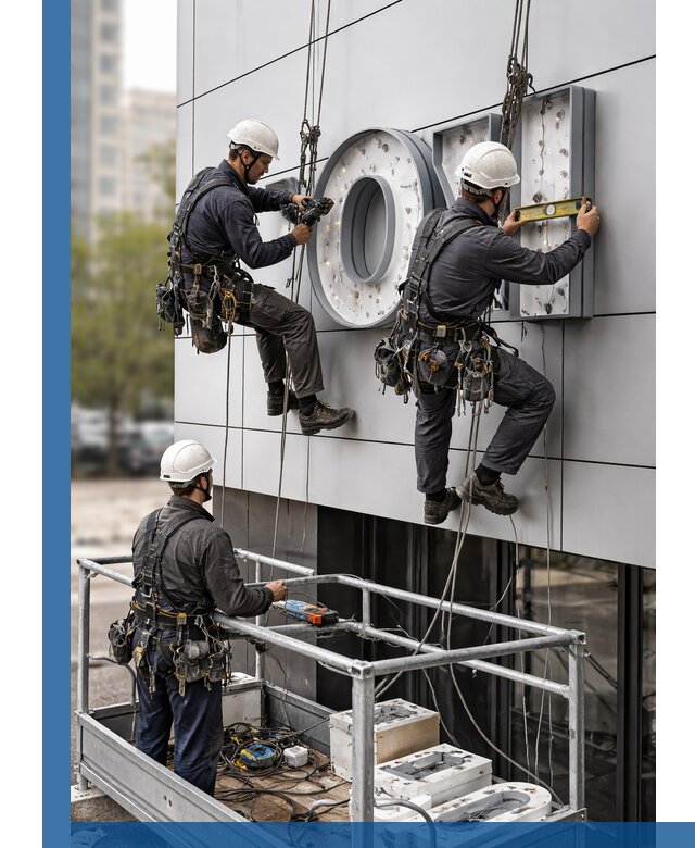 Профессиональный монтаж световых букв в Касимах под ключ
