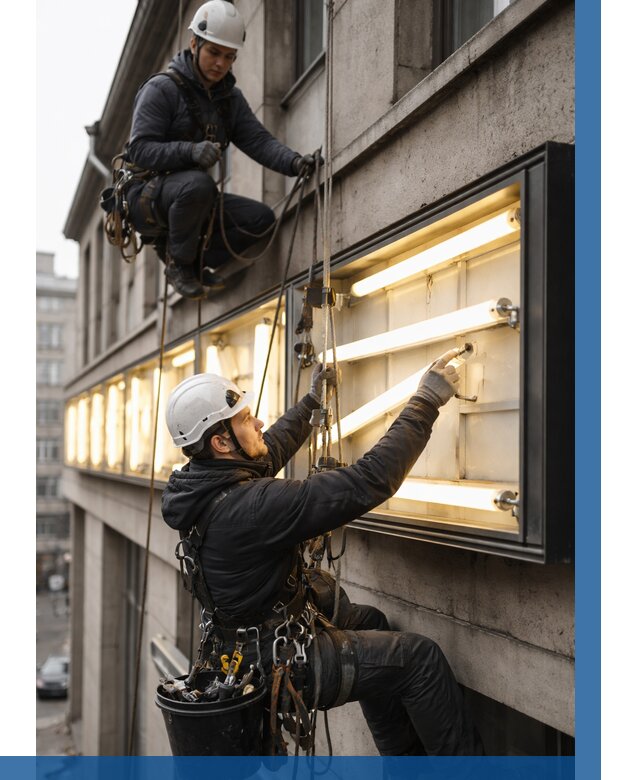 Замена ламп в вывеске в Касимах под ключ от 3806 р. | ВЫСОТНИК-Ксм